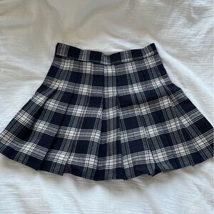 Classic Blue and White Plaid Skirt
